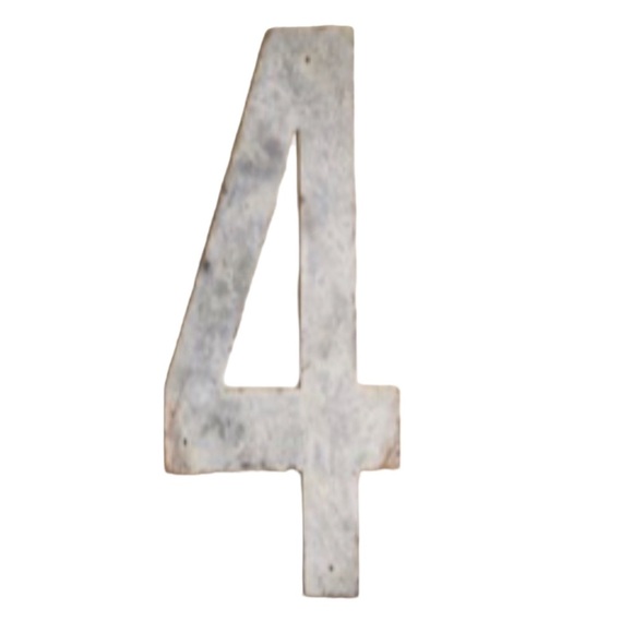 Anthropologie Iron Number 4 House Number Terrain Decor Farmhouse New Home ANTHRO - Picture 2 of 3